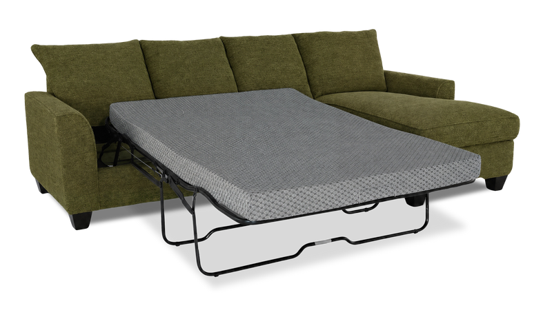 Made in Canada Customizable Sofa Lab Arc Fabric Right-Facing Sofabed Sectional - Chenille Moss