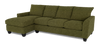 Made in Canada Customizable Sofa Lab Arc Fabric Left-Facing Sofabed Sectional - Chenille Moss | Sofa-lit sectionnel de gauche personnalisable Arc de Sofa Lab fabriqué au Canada en tissu - Chenille Moss