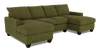 Made in Canada Customizable Sofa Lab Arc Fabric Double Chaise Sectional - Chenille Moss | Sofa sectionnel avec deux fauteuils longs personnalisable Arc de Sofa Lab fabriqué au Canada en tissu - Chenille Moss