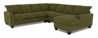 Made in Canada Customizable Sofa Lab Arc 4-Piece Right-Facing Sectional with Chaise - Chenille Moss