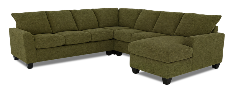 Made in Canada Customizable Sofa Lab Arc 4-Piece Right-Facing Sectional with Chaise - Chenille Moss