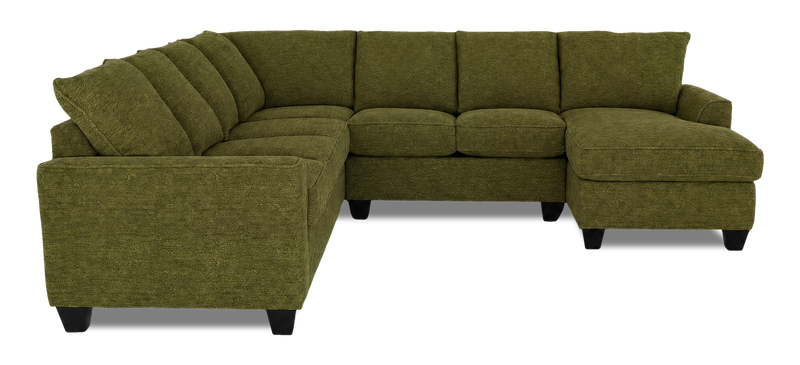 Made in Canada Customizable Sofa Lab Arc 4-Piece Right-Facing Sectional with Chaise - Chenille Moss
