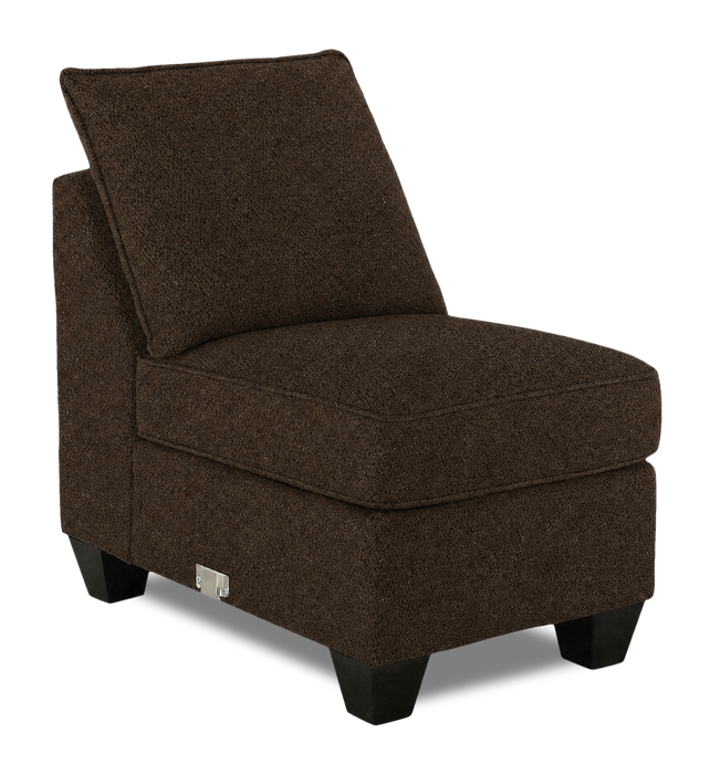 Made in Canada Customizable Sofa Lab Arc 46\" Fabric Armless Chair – Teddy Walnut