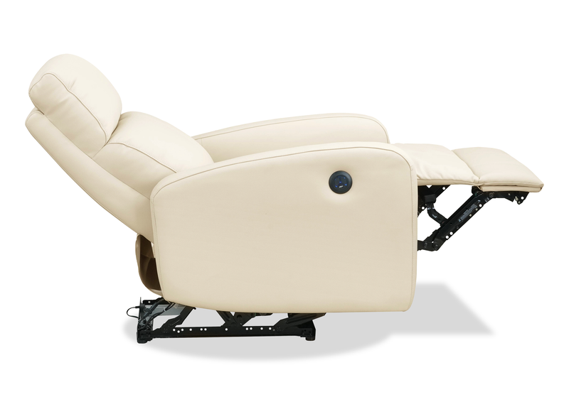 Asher 31.5\" Genuine Leather Power Reclining Chair – Beige