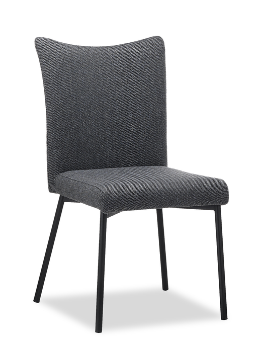 Atlas 7pc Dining Set with Table & 6 Chairs, Sintered Stone & Metal, 71\"W - Grey/Black