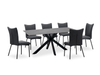 Atlas 7pc Dining Set with Table & 6 Chairs, Sintered Stone & Metal, 71"W - Grey/Black | Ensemble de salle à manger Atlas 7 pièces en pierre frittée et métal avec table de 71 po (L) et 6 chaises - gris et noir