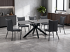 Atlas Dining Chair with Cushion Fabric Seat & Back, Metal – Grey | Chaise de salle à manger Atlas en métal avec coussin de siège et de dossier en tissu - grise