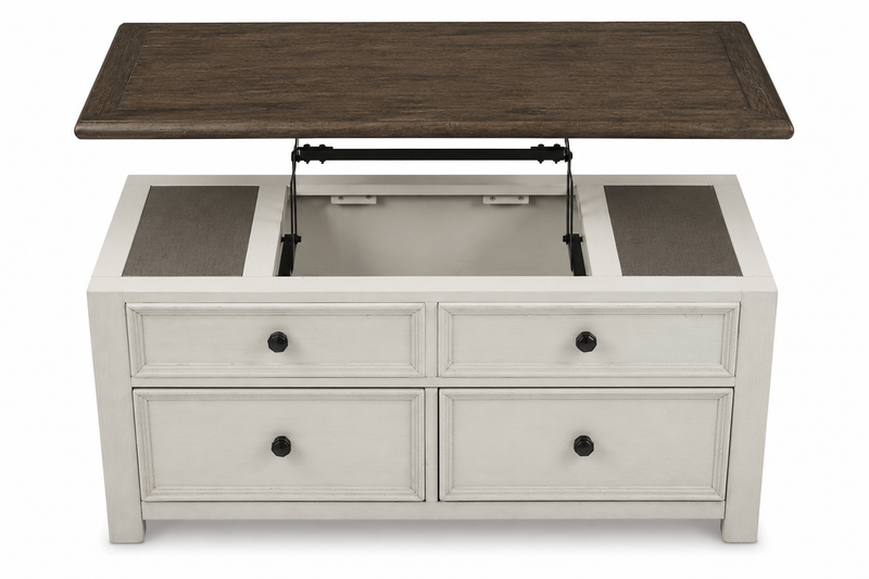Baxter 46” Country-Style Lift-Top Coffee Table – Mocha