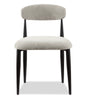 Kort & Co. Capri 5pc Dining Set with Table & 4 Chairs, Gold Accent, Pedestal Base, 72"W – Beige | Ensemble de salle à manger Capri de Kort & Co. 5 pièces avec table de 72 po (L), touches dorées, base piédestal et 4 chaises - beige