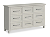Celine Bedroom 9-Drawer Dresser, 64"W x 38"H - Ivory