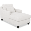 Made in Canada Sofa Lab Customizable 36" Fabric Accent Chaise with Wood Legs – Teddy Snow  | Fauteuil long d’appoint personnalisable de Sofa Lab de 36 po fabriqué au Canada en tissu avec pattes en bois - Teddy Snow