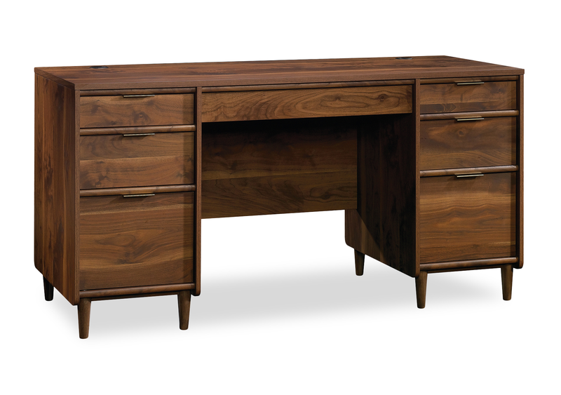 Clifford Place 59.06“ Executive  Desk with 6 Drawers – Grand Walnut