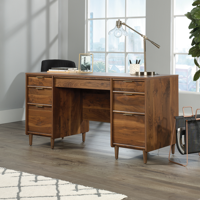 Clifford Place 59.06“ Executive  Desk with 6 Drawers – Grand Walnut