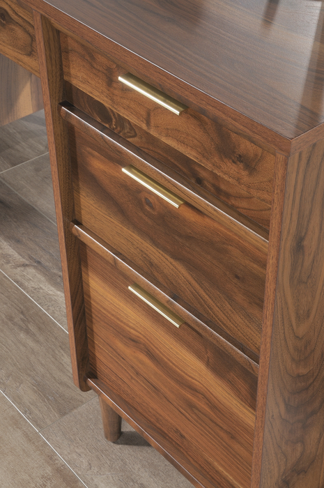 Clifford Place 59.06“ Executive  Desk with 6 Drawers – Grand Walnut