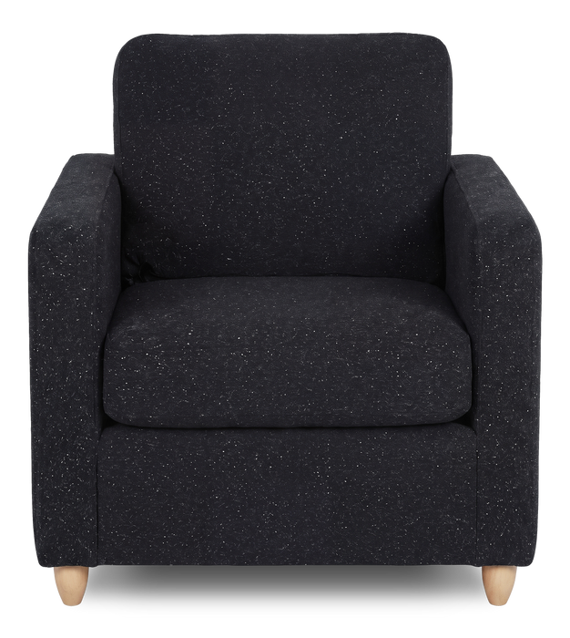 Made in Canada Sofa Lab Customizable Club 36\" Fabric Accent Chair with Wood Legs – Teddy Raven