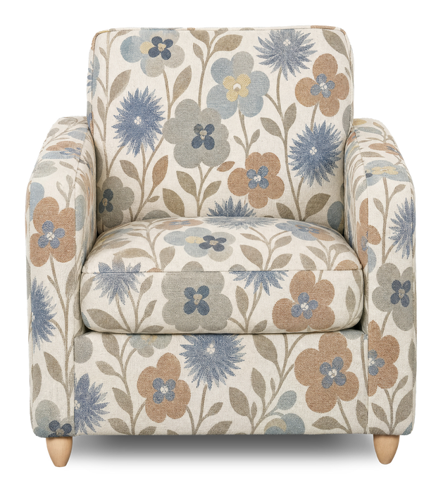 Made in Canada Sofa Lab Customizable Club 36\" Fabric Accent Chair with Wood Legs – Dragonfly Accent Fabric 