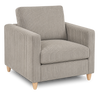 Made in Canada Sofa Lab Customizable Club 36\" Fabric Accent Chair with Wood Legs – Fog Accent Fabric 