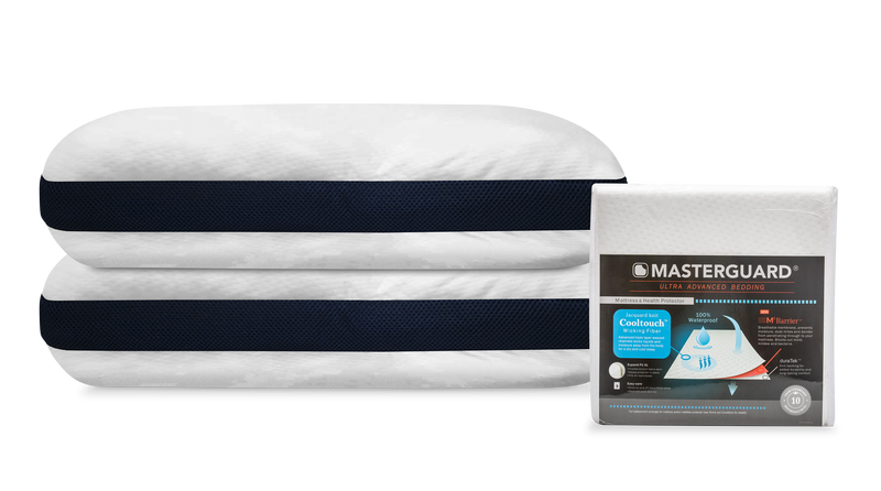 Masterguard Cooltouch™ Queen Mattress Protector with 2 Cooltouch™ Plus Queen Pillows