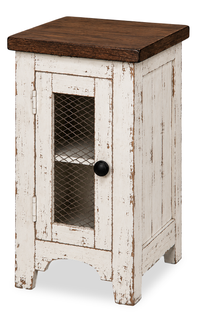 Croft 14” Country-Style Chairside Table with Storage - Mocha