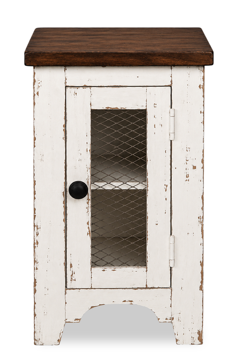 Croft 14” Country-Style Chairside Table with Storage - Mocha