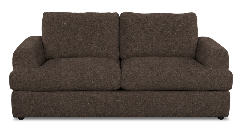 Made in Canada Customizable Sofa Lab Curve 86\" Fabric Condo Sofa  – Teddy Walnut