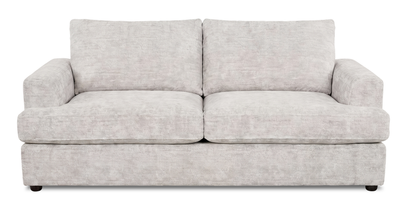 Made in Canada Customizable Sofa Lab Curve 86\" Fabric Condo Sofa  – Plush Oyster