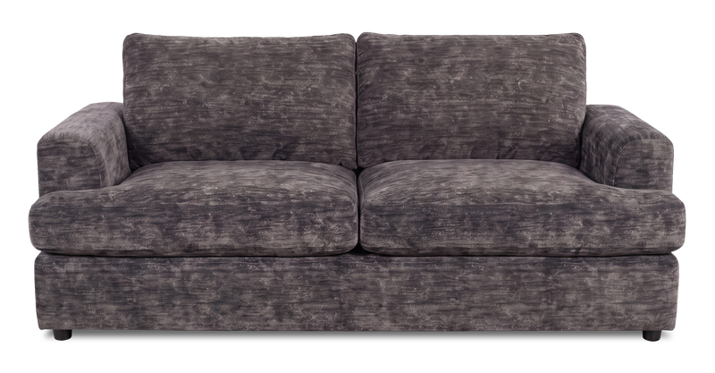 Made in Canada Customizable Sofa Lab Curve 86\" Fabric Condo Sofa  – Plush Charcoal