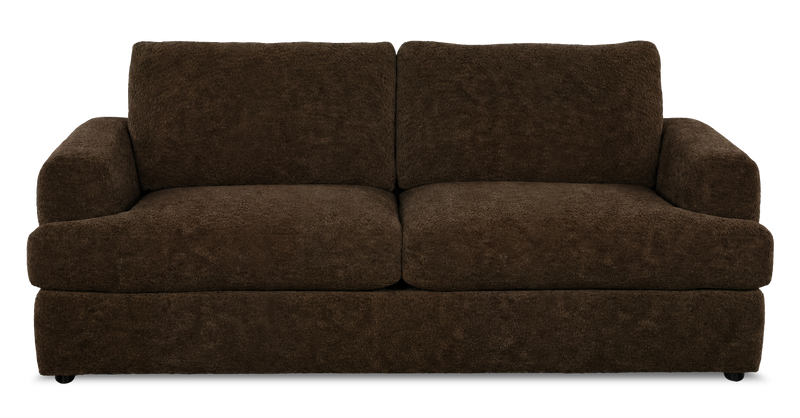Made in Canada Customizable Sofa Lab Curve 86\" Fabric Condo Sofa  – Plush Chocolate