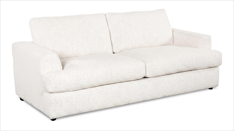 Made in Canada Customizable Sofa Lab Curve 88\" Fabric Sofa – Teddy Snow