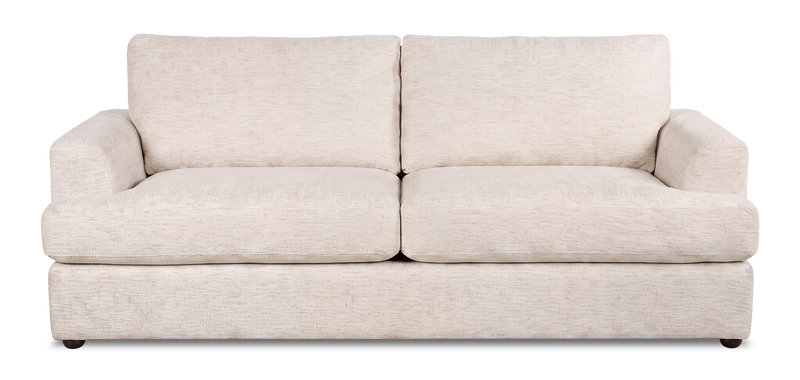 Made in Canada Customizable Sofa Lab Curve 88\" Fabric Sofa – Chenille White