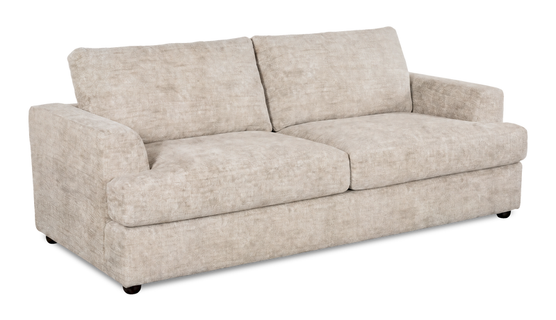 Made in Canada Customizable Sofa Lab Curve 88\" Fabric Sofa – Plush Parchment
