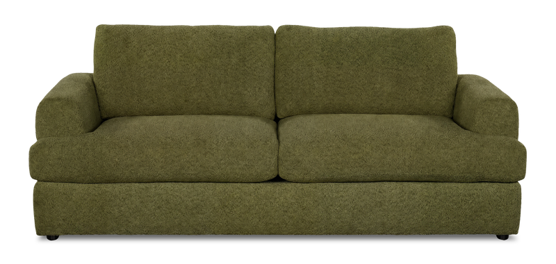 Made in Canada Customizable Sofa Lab Curve 88\" Fabric Sofa – Chenille Moss