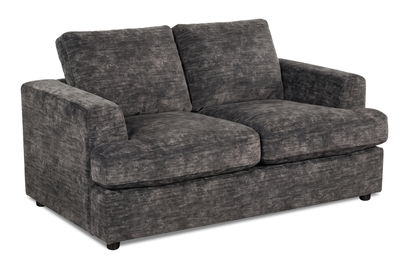 Made in Canada Customizable Sofa Lab Curve 65\" Fabric Loveseat - Plush Charcoal 