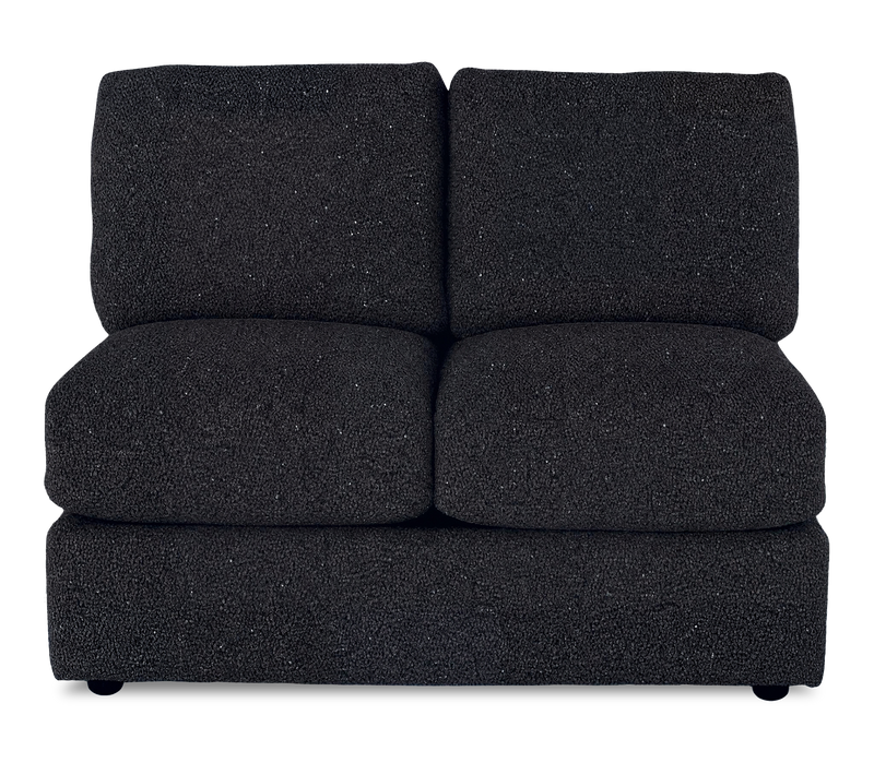 Made in Canada Customizable Sofa Lab Curve 47\" Armless Fabric Loveseat - Teddy Raven