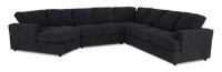 Made in Canada Customizable Sofa Lab Curve 4-Piece Left-Facing Sectional with Cuddler - Teddy Raven 