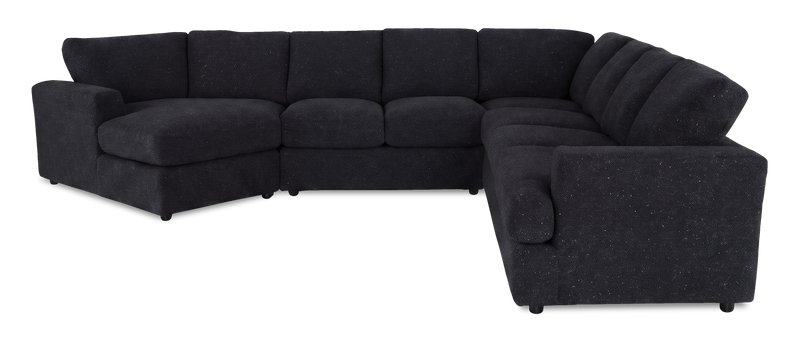 Made in Canada Customizable Sofa Lab Curve 4-Piece Left-Facing Sectional with Cuddler - Teddy Raven