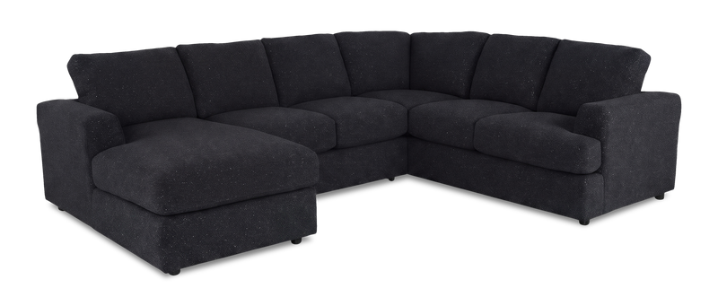 Made in Canada Customizable Sofa Lab Curve 3 Piece Left-Facing Fabric Sectional with Chaise – Teddy Raven