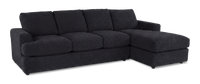 Made in Canada Customizable Sofa Lab Curve Fabric Right-Facing Sofabed Sectional - Teddy Raven 