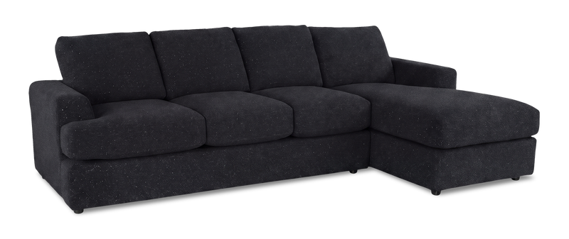 Made in Canada Customizable Sofa Lab Curve Fabric Right-Facing Sofabed Sectional - Teddy Raven