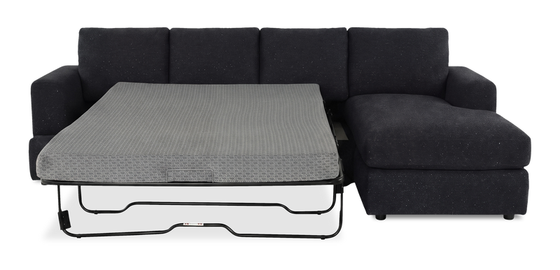 Made in Canada Customizable Sofa Lab Curve Fabric Right-Facing Sofabed Sectional - Teddy Raven
