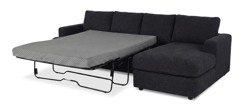 Made in Canada Customizable Sofa Lab Curve Fabric Right-Facing Sofabed Sectional - Teddy Raven