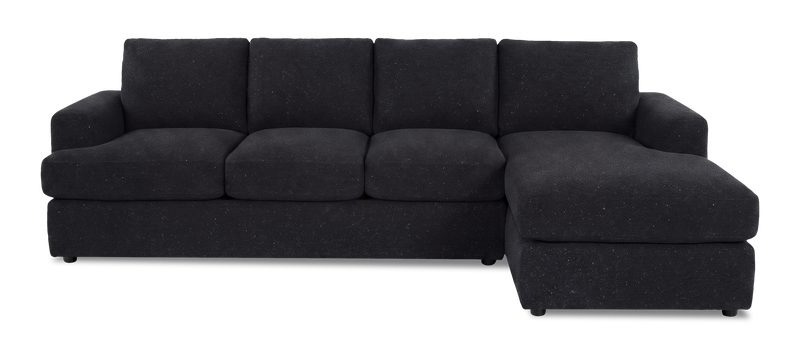 Made in Canada Customizable Sofa Lab Curve Fabric Right-Facing Sofabed Sectional - Teddy Raven
