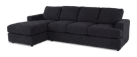 Made in Canada Customizable Sofa Lab Curve Fabric Left-Facing Sofabed Sectional - Teddy Raven 