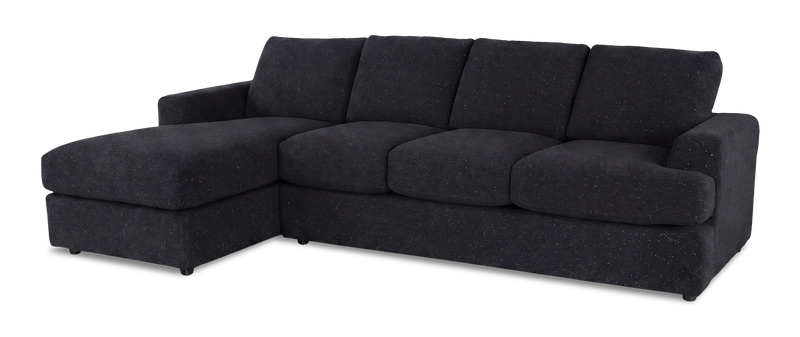 Made in Canada Customizable Sofa Lab Curve Fabric Left-Facing Sofabed Sectional - Teddy Raven