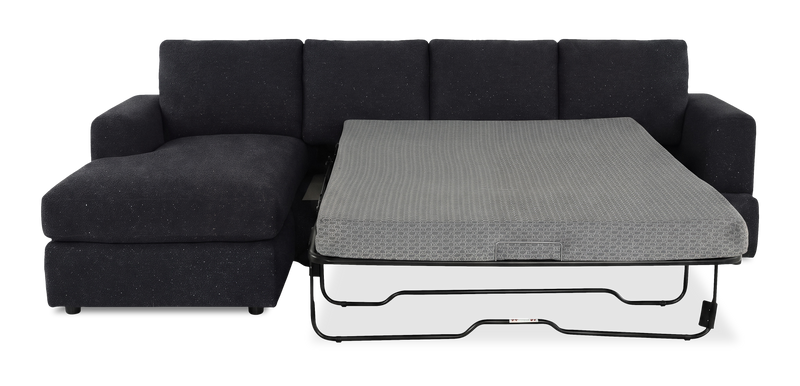Made in Canada Customizable Sofa Lab Curve Fabric Left-Facing Sofabed Sectional - Teddy Raven