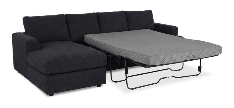 Made in Canada Customizable Sofa Lab Curve Fabric Left-Facing Sofabed Sectional - Teddy Raven