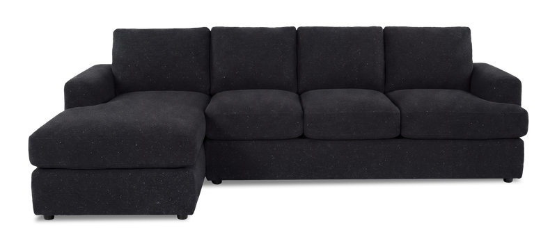 Made in Canada Customizable Sofa Lab Curve Fabric Left-Facing Sofabed Sectional - Teddy Raven