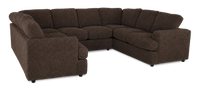 Made in Canada Customizable Sofa Lab Curve U-Shaped Sectional - Teddy Walnut 