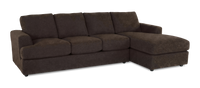 Made in Canada Customizable Sofa Lab Curve Right-Facing Fabric Sofa Chaise – Teddy Walnut