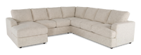 Made in Canada Customizable Sofa Lab Curve 4-Piece Left-Facing Sectional with Chaise - Chenille White 